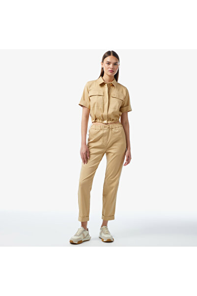 Lacoste Kadın Kısa Kollu Kahverengi Gömlek