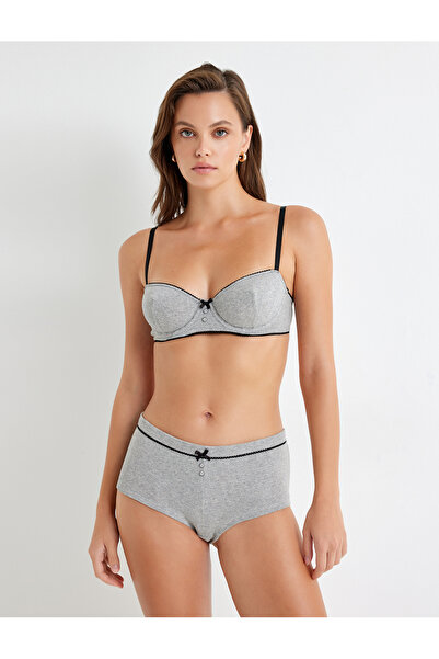 Koton Baumwoll-Bügel-BH ohne Polsterung mit Schleifendetail