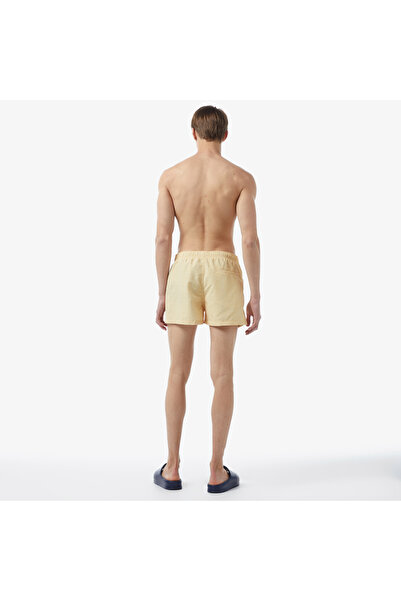 Lacoste Erkek Desenli Sarı Mayo Şort