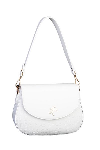 Nas Bag Geantă de umăr și crossbody pentru femei cu curea dublă albă
