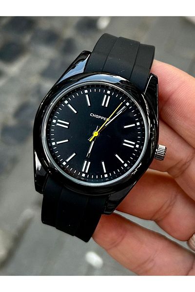 Choppers Black Silicone Cord Minimalist Men's Wristwatch - Stylish and Classic Design