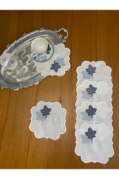 Smiling Home 6 bucăți șervețele de prezentare pentru cocktail, gri de in