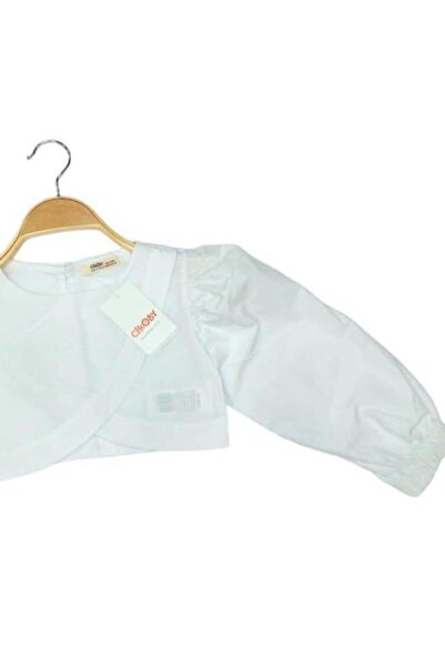 Çikoby Bluză albă țesătură scurtă pentru fete