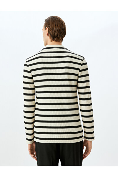 Koton Cotton Blended Polo Collar Textured Sweater