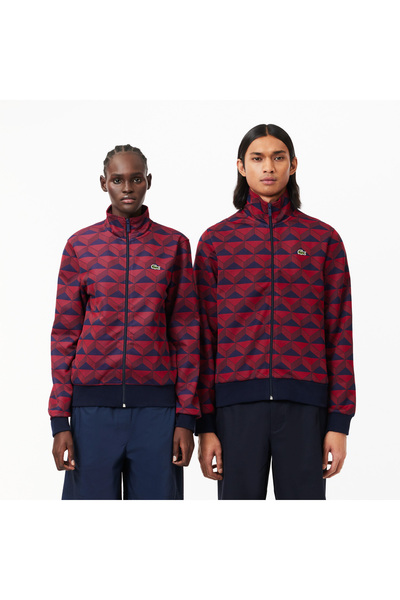 Lacoste Unisex Regular Fit Fermuarlı Monogram Renkli Sweatshirt