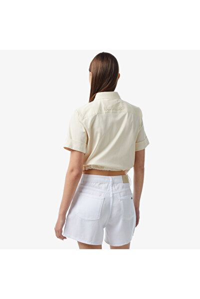 Lacoste Kadın Kısa Kollu Bej Gömlek