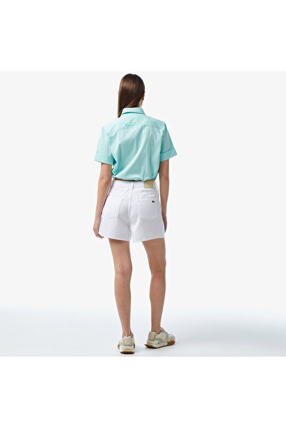 Lacoste Kadın Kısa Kollu Mavi Gömlek