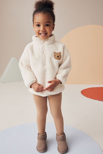 Next Baby Cream - Bear Patterned Sweatshirt & Leggings Set