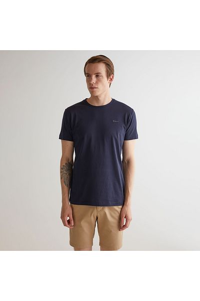 Gant Ανδρικό μπλουζάκι Navy Blue Slim Fit Crew Neck