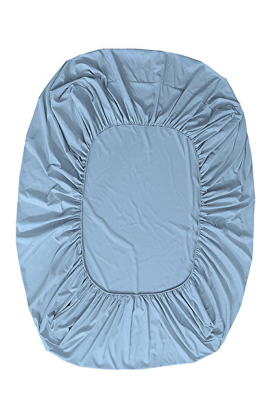 EVA Nova Series Blue Color Cotton Fitted Elastic Sheet Pillowcase