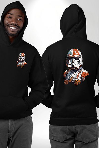 Angemiel Star Wars Clone Troopers Black Hooded Sweatshirt - Men'S, Women'S, Unisex, Colorful, Pockets