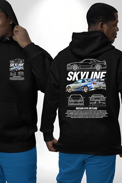 Angemiel Nissan Skyline Black Hooded Fast and Furious Φούτερ - Ανδρικά και Γυναικεία Unisex