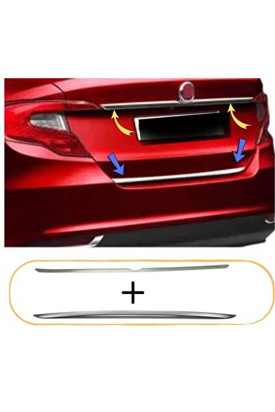 EBAL OTO AKSESUAR Fiat Egea Krom Bagaj Çıtası+Bagaj Alt Çıtası 2015 Üzeri Pas...