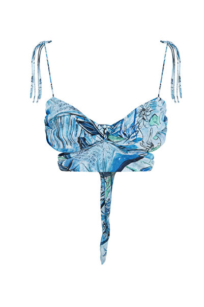 Twist Önden bağlamalı desenli büstiyer