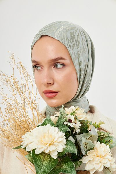 Scarf Çağla Yeşil Gi Shine Διαγώνιο Ζακάρ Σάλι