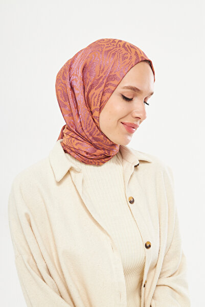Scarf Vinegar Orange Gi Shine Diagonale Jacquard Shawl