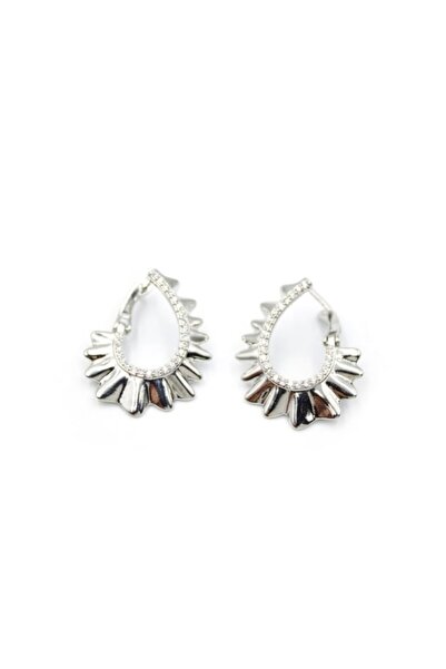 Accessories Zirkon Taşlı Tırtıklı Küpe