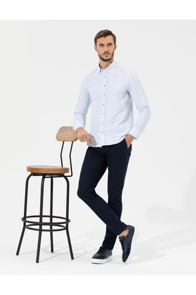 Pierre Cardin Lacivert Slim Fit Kanvas Pantolon 50265904-VR033