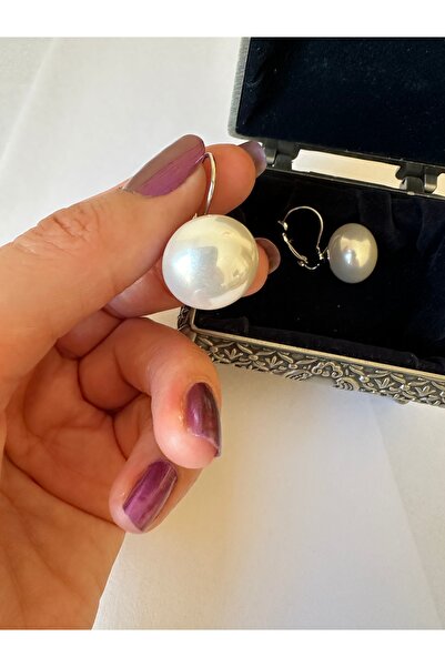 Amor Center Big Size Pearl Clip on Ball Earrings