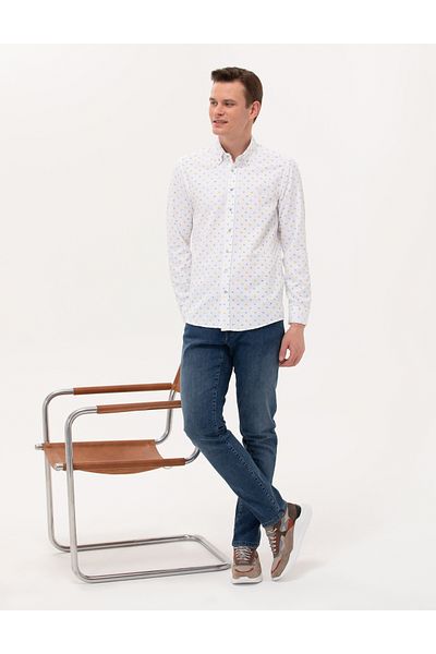 Pierre Cardin Ανοιχτό πράσινο Slim Fit μακρυμάνικο πουκάμισο 50265077-vr092