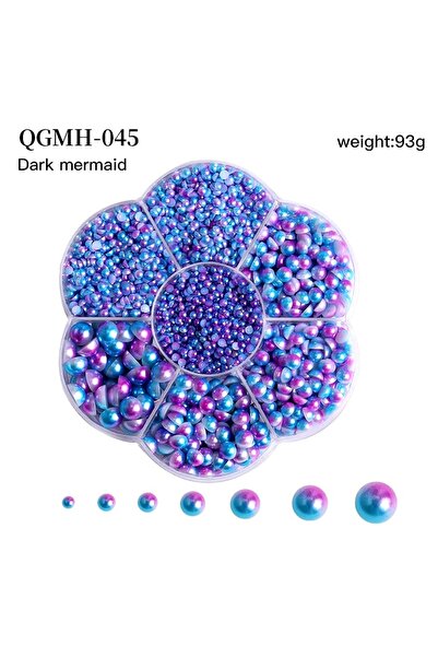 Venalisa 5600 Adet İnci Taş Tırnak Süsleme Nail Art Dark Mermaid Mor