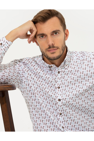 Pierre Cardin White Regular Fit Long Sleeve Shirt 50265765 -Vr013