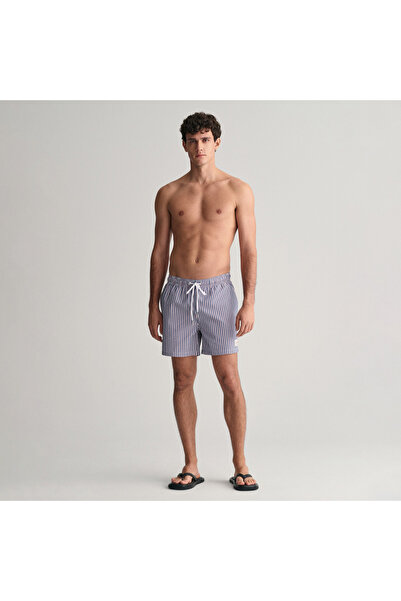 Gant Erkek Mavi Regular Fit Çizgili Mayo Şort