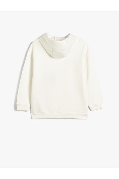 Koton Oversize bavlněná mikina s kapucí College Printed - rastrová