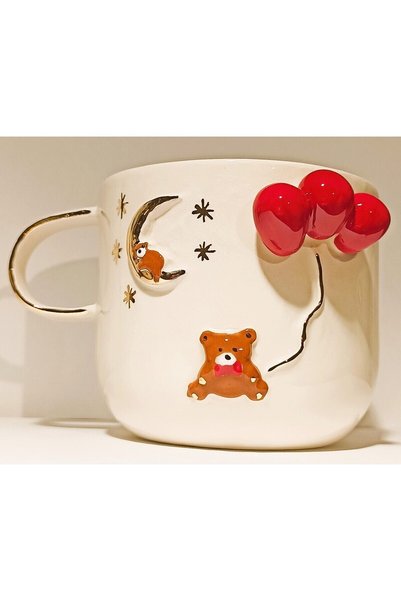 Celines Wonders 24 Carat Gold Decorated, Teddy Bear Embossed, Handmade, Gift Teddy Bear Mug, 1 Piece