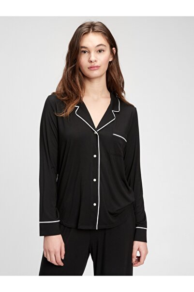 GAP Kadın Siyah Modal Pijama Üstü
