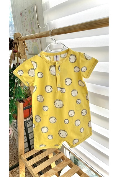Happy Moon Bebek Giyim Unisex Yazlık Şortlu Tulum Romper Güneş Desenli 12-18 ...