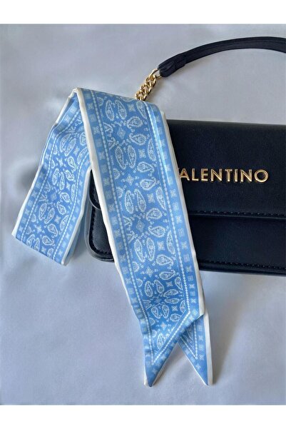 solaris design Mavi Beyaz Boyun Saç Bilek Çanta Için Kadın Fular Şal