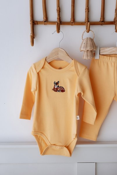 Frelida Baby & Kids 100% Cotton Cute Animal Embroidered Top and Bottom Baby Set