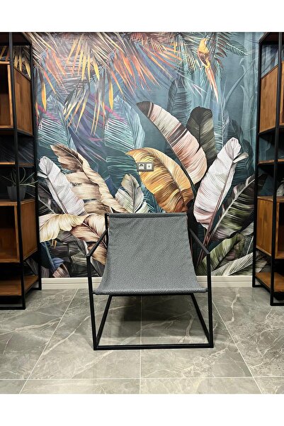 Rafadi MODERN DEKORATİF METAL AYAKLI BERJER SALON OTURMA ODASI BALKON BERJERİ