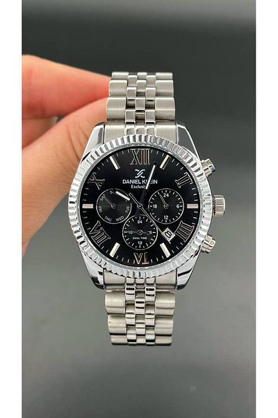 Daniel Klein Exclusive Men's Wristwatch 3 Atm Waterproof Silver&Black Color