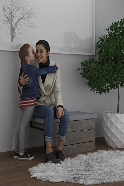 moka park avm Duvara Monte Katlanır Döşemeli  Ahşap Çok Amaçlı  Pratik Tabure