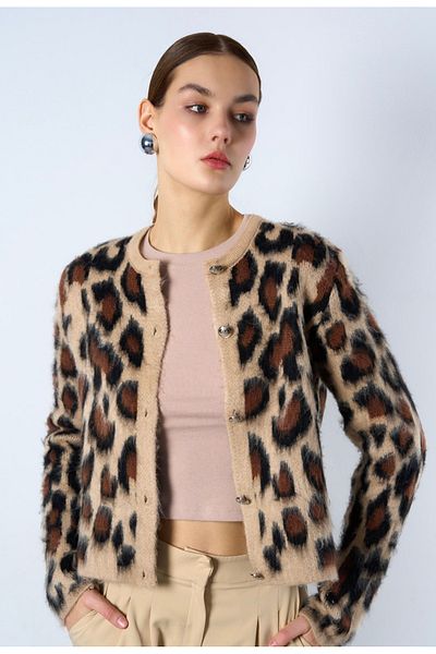 OzBeauty Cardigan de damă cu imprimeu leopard