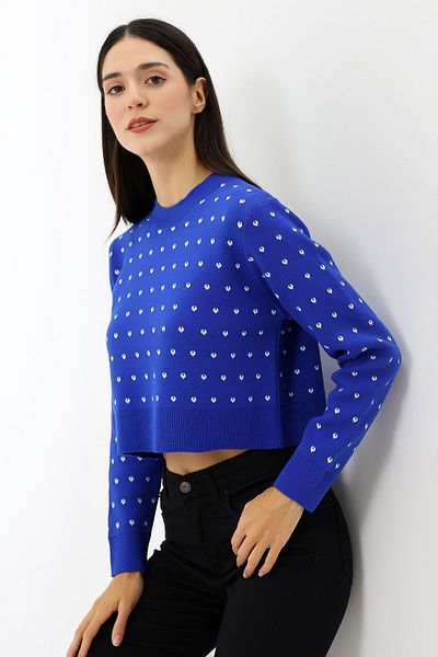 Devinka Γυναικεία πλεκτή μπλούζα Crew Neck - Κοντή