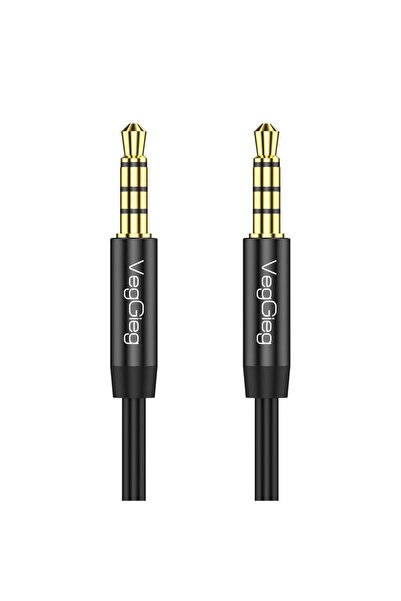 Veggieg 3.5mm Jack TRRS Hi-Fi AUX Mikrofon ve Ses Kablosu 1 Metre