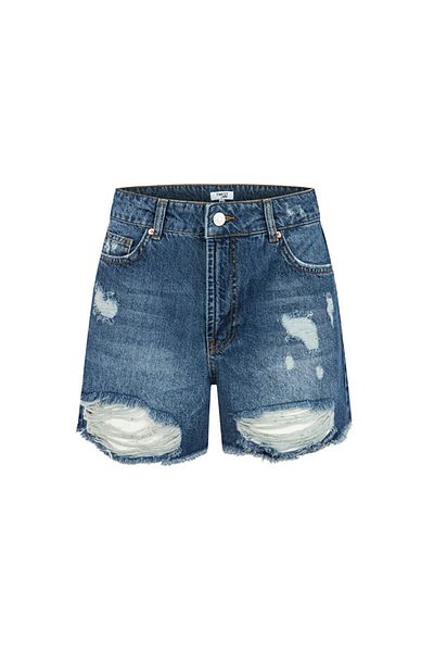 Twist Jeans-Shorts mit Antik-Effekt