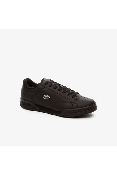 Lacoste Ανδρικά δερμάτινα μαύρα αθλητικά παπούτσια Twin Serve
