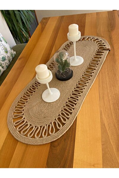 Nev Design مفرش طاولة من الجوت والخوص مقاس 100x40 - عداء