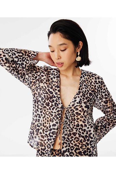 Twist Leopard Patterned Shirt