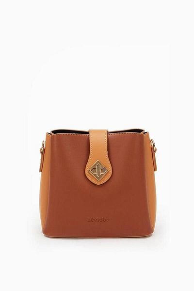 Levidor 930167   Tan Three Compartment Shoulder Bag