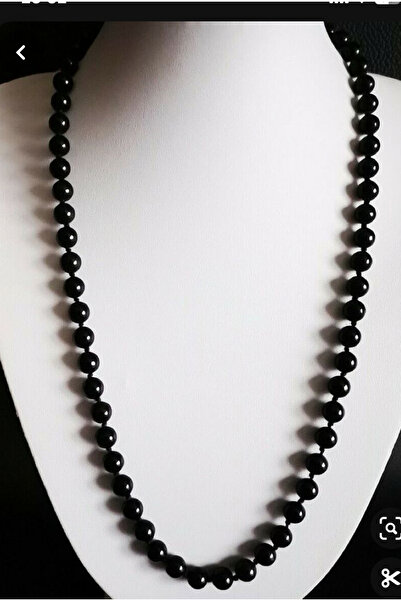 SmY Bag Tasarım siyah hazır incili kolye 80 cm