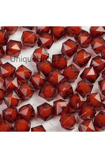 uniquehobby متوسط 500 جرام - 1100 قطعة من خرزات صنع حقيبة مكعبات الأكريليك باللون العنابي، فتحة مزدوجة