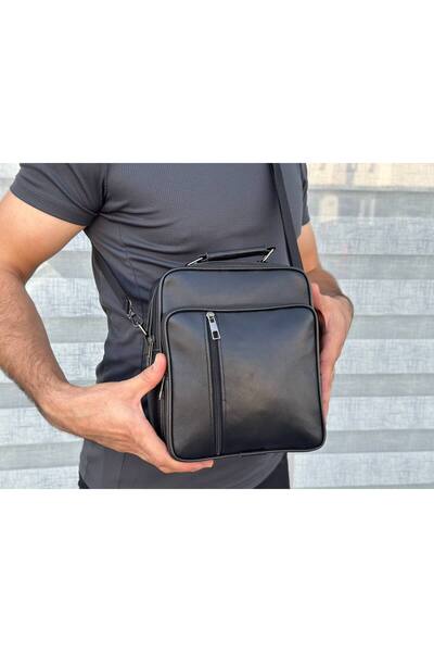 bundle island Geantă neagră de mână și de umăr pentru bărbați - S1004