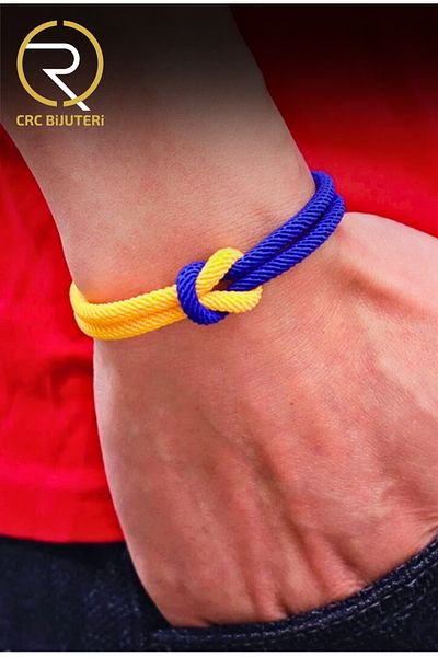 Crc Bijuteri Yellow Navy Blue Fan Bracelet