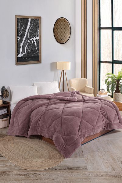TİNİMİNİ HOME Double Welsoft 100% Cotton Silicone Quilt |   Double Sided |   63 Wire Woven Fabric |   Dried Rose
