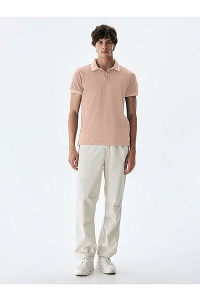 Ltb Ροζ μπλουζάκι με λαιμόκοψη Polo Faded Effect